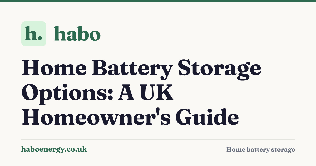 Home Battery Storage Options: A UK Homeowner's Guide | Habo Energy
